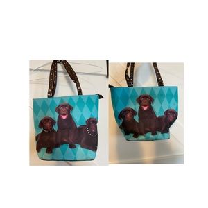 Embellished Chocolate Lab puppy purse